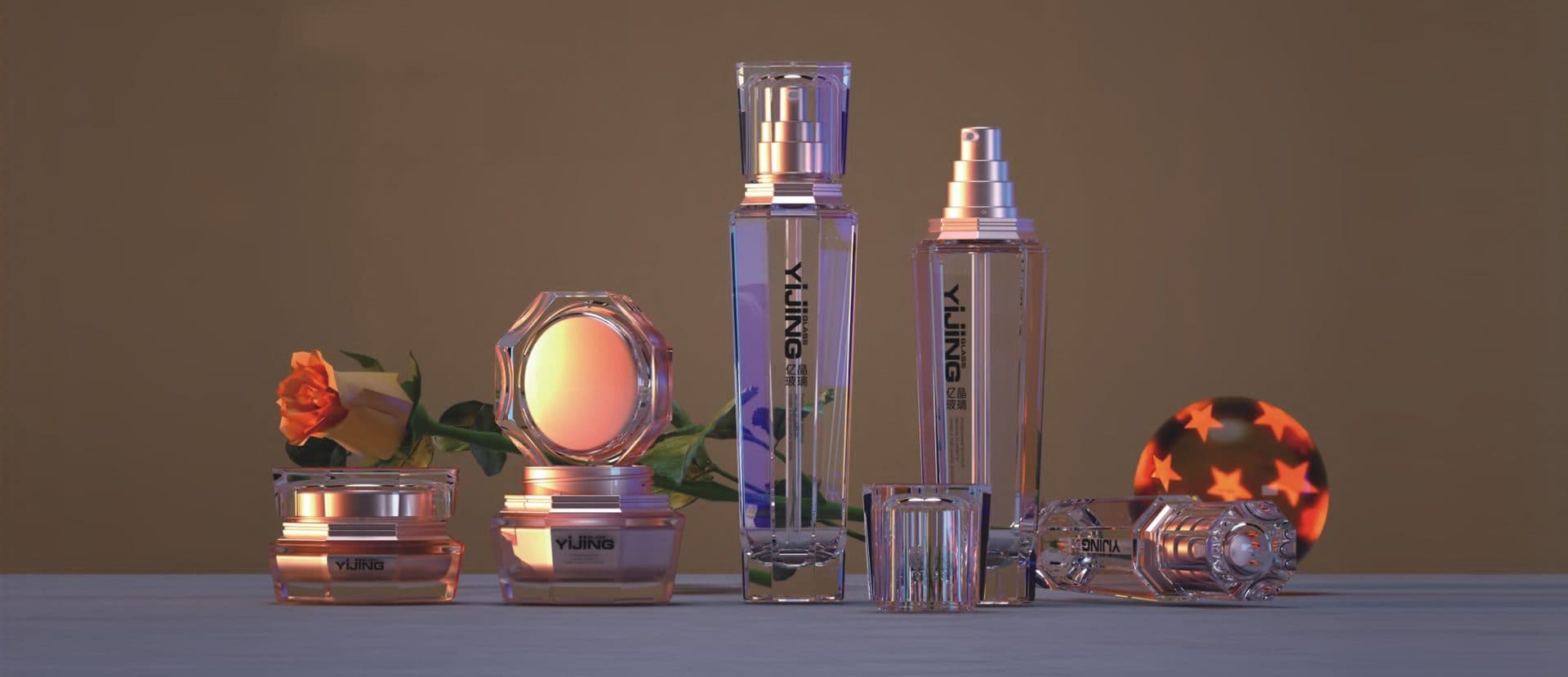 Yijing Glass cosmetic packaging collection