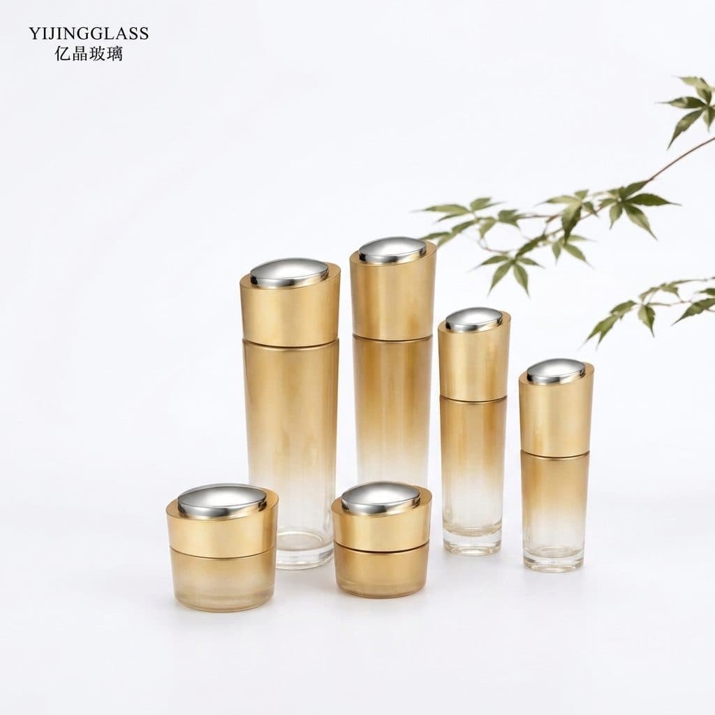 Hot Stamping — decorated cosmetic glass example